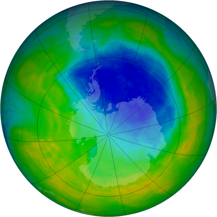 Antarctic ozone map for 21 November 1994